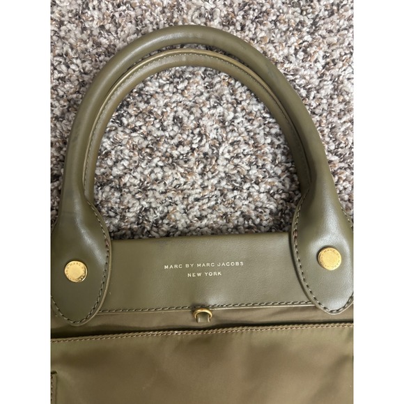 Marc by Marc Jacobs Olive Green Nylon Leather Trim Tote Bag - Picture 2 of 8